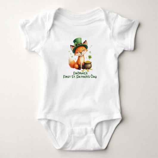 Baby's 1e St. Patrick's Day, Foxy & Fortunate Romper (Voorkant)