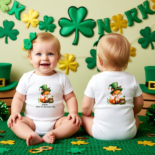 Baby's 1e St. Patrick's Day, Klaverknuffels Romper