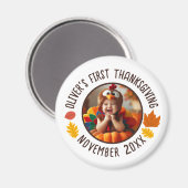 Baby's 1e Thanksgiving Custom Photo Herfst Leafs Magneet (Voorkant / Achterkant)