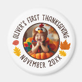 Baby's 1e Thanksgiving Custom Photo Herfst Leafs Magneet (Voorkant)