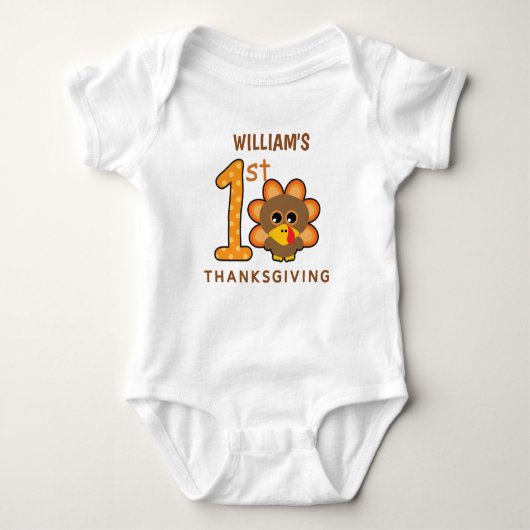 🦃 Baby's 1e Thanksgiving (jongetje) Romper (Voorkant)