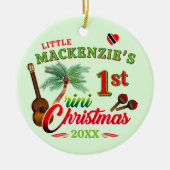 Baby's 1e Trini Kerstmis GROEN Keramisch Ornament (Voorkant)