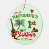 Baby's 1e Trini Kerstmis GROEN Keramisch Ornament (Links)