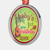 Baby's 1e Trini Kerstmis Metalen Ornament (Links)