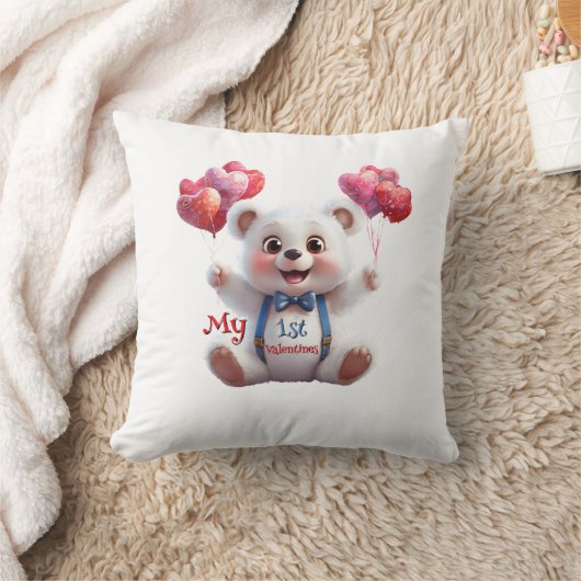 Baby's 1e Valentijnsdag Kussensloop Kussen (Deken)