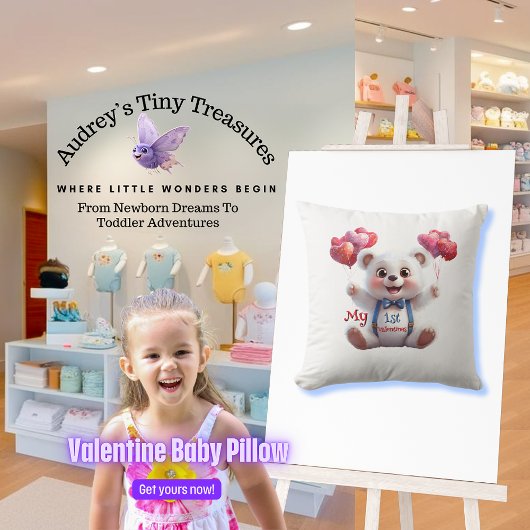 Baby's 1e Valentijnsdag Kussensloop Kussen