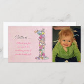 Baby's 1e verjaardag dank u fotokaart bedankkaart (Voorkant / Achterkant)