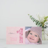 Baby's 1e verjaardag dank u fotokaart bedankkaart (Staand voorkant)