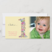 Baby's 1e verjaardag dank u fotokaart bedankkaart (Voorkant)