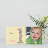 Baby's 1e verjaardag dank u fotokaart bedankkaart (Staand voorkant)