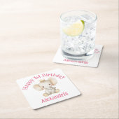 Baby's 1e verjaardag gepersonaliseerde prinses oli kartonnen onderzetters (Insitu)