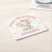 Baby's 1e verjaardag gepersonaliseerde prinses oli kartonnen onderzetters (Schuin)