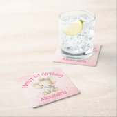 Baby's 1e verjaardag gepersonaliseerde prinses oli kartonnen onderzetters (Insitu)