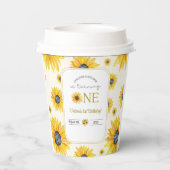 Baby's 1e verjaardag - Onze kleine zonnebloem Papieren Bekers (Achterkant)