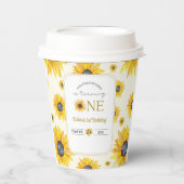 Baby's 1e verjaardag - Onze kleine zonnebloem Papieren Bekers (Voorkant)