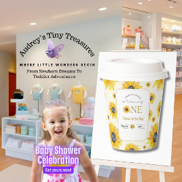Baby's 1e verjaardag - Onze kleine zonnebloem Papieren Bekers