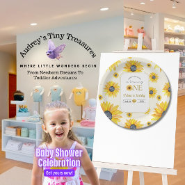 Baby's 1e verjaardag - Onze kleine zonnebloem Papieren Bordje