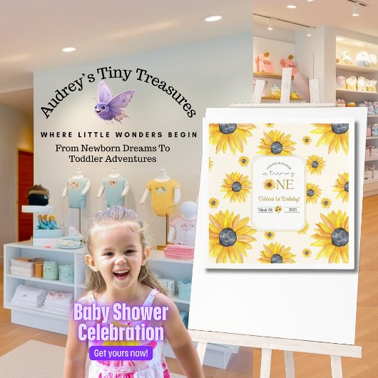 Baby's 1e verjaardag - Onze kleine zonnebloem Servet