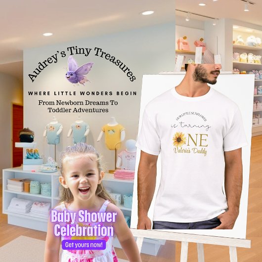 Baby's 1e verjaardag "Onze kleine zonnebloem" T-shirt