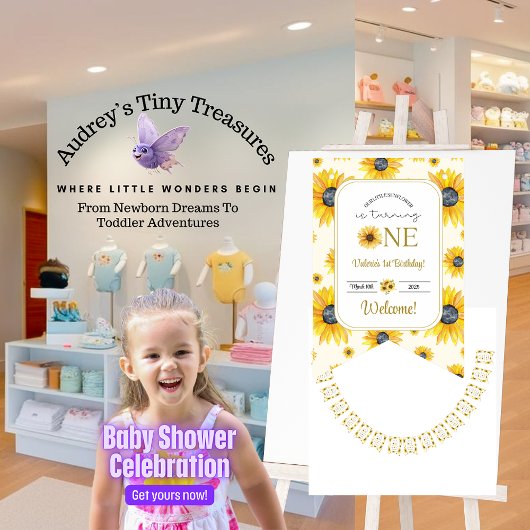 Baby's 1e verjaardag - Onze kleine zonnebloem Vlaggetjes