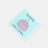 Baby's 1e verjaardag taart naam gepersonaliseerd servet (Hoek)