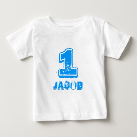Babys 1st Birthday t shirt voor een jongen van één (Voorkant)