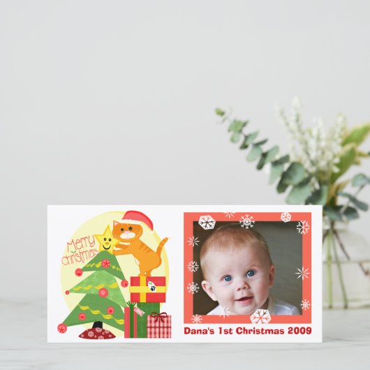 Baby's 1st Cat Lover Kerstkaart (Staand voorkant)