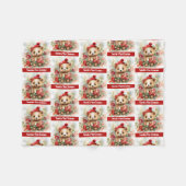 Baby's 1st Christmas Beer Naam toevoegen Fleece Deken (Voorkant (Horizontaal))