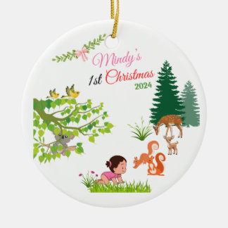 Baby's 1st Christmas beroemd gemaakt door Mindy's Keramisch Ornament