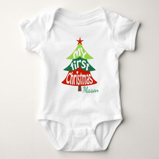 Baby's 1st Christmas Bodysuit Kerstboom (Voorkant)