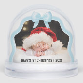 Baby's 1st Christmas Bow Snow Globe - Blue Sneeuwbol (Voorkant)