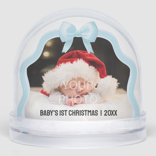 Baby's 1st Christmas Bow Snow Globe - Blue Sneeuwbol (Voorkant)