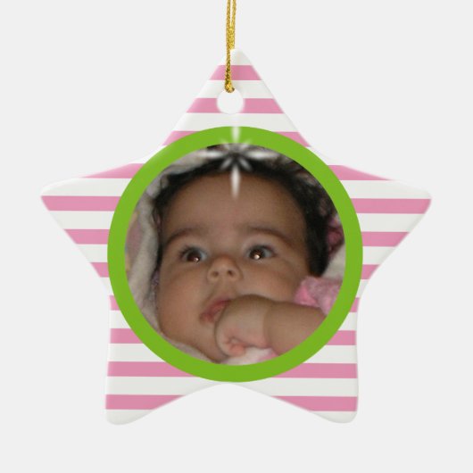 Baby's 1st Christmas Custom Ceramic Star Ornament (Voorkant)