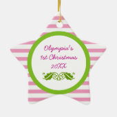 Baby's 1st Christmas Custom Ceramic Star Ornament (Achterkant)