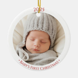 Babys 1st Christmas Custom Two Side Photo Ornament