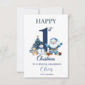 Baby's 1st Christmas Gepersonaliseerde Eerste Kers Notitiekaartje (Voorkant)