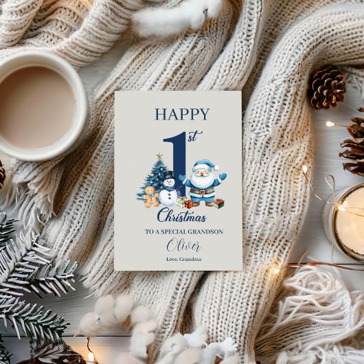 Baby's 1st Christmas Gepersonaliseerde Eerste Kers Notitiekaartje