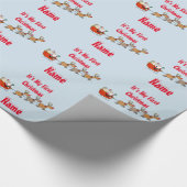 Babys 1st Christmas GIFTWRAP Grappig gepersonalise Cadeaupapier (Hoek)