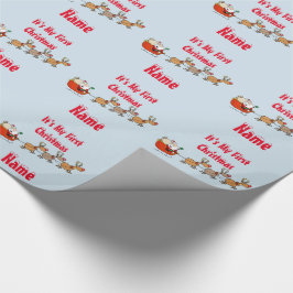 Babys 1st Christmas GIFTWRAP Grappig gepersonalise Cadeaupapier