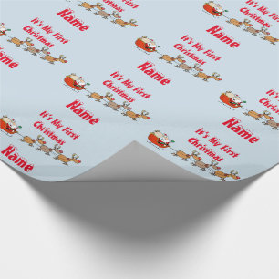 Babys 1st Christmas GIFTWRAP Grappig gepersonalise Cadeaupapier