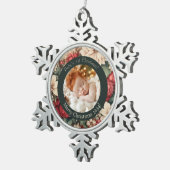  Baby's 1st Christmas Keepsake Foto Tin Sneeuwvlok Ornament (Rechts)
