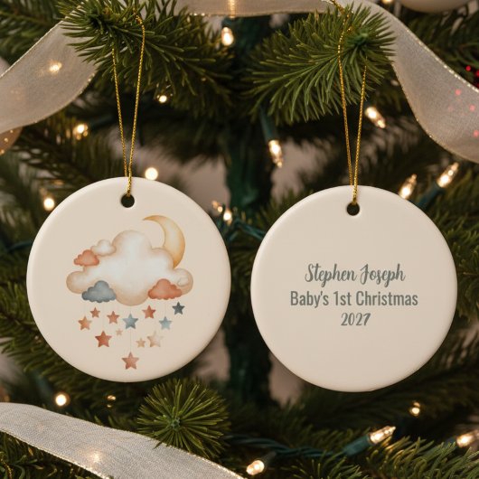 Baby's 1st Christmas Ornament - Moon & Stars