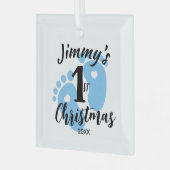 Baby's 1st Christmas Ornament - Voetafdruk Keepsak (Voorkant links)