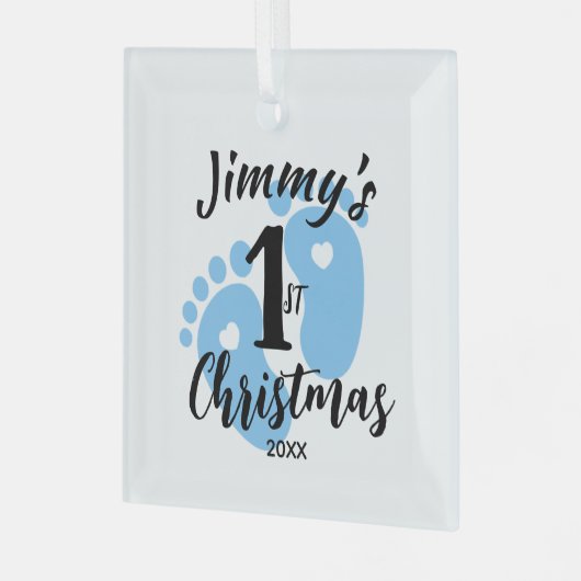 Baby's 1st Christmas Ornament - Voetafdruk Keepsak (Voorkant links)