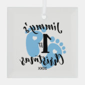 Baby's 1st Christmas Ornament - Voetafdruk Keepsak (Achterkant)