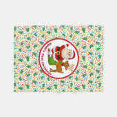 Baby's 1st Christmas Personalize Name Santa Claus Fleece Deken (Voorkant (Horizontaal))