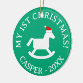 Baby's 1st Christmas Santa rocking horse ornament  (Links)