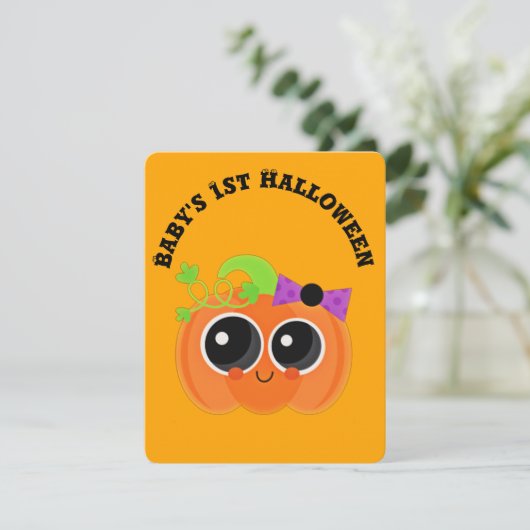 Babys 1st Halloween Little Pumpkin Kaart (Staand voorkant)