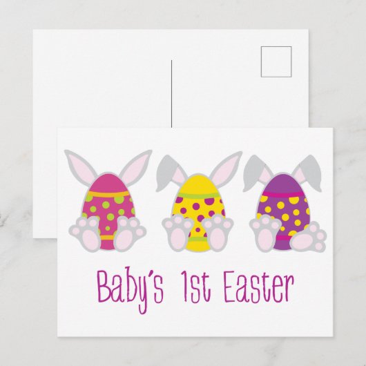 Babys 1st Pasen Briefkaart (Voorkant / Achterkant)