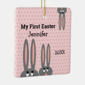 Babys 1st Pasgeborene roze gepersonaliseerd Keramisch Ornament (Rechts)